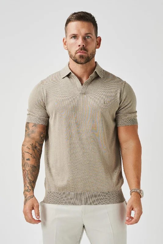 Today’s Deal OPEN COLLAR POLO - TAUPE