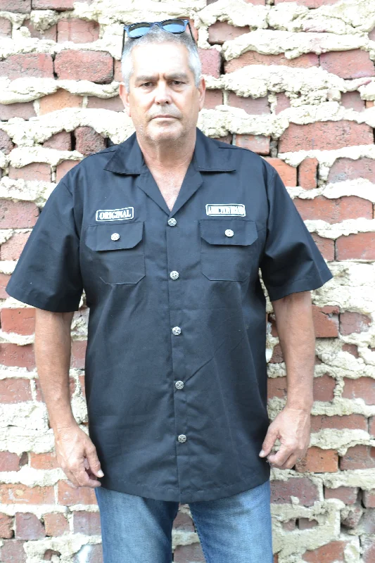 Bonus Offer Addiction Brand Chop Shop Embroidered Button Down Shirt