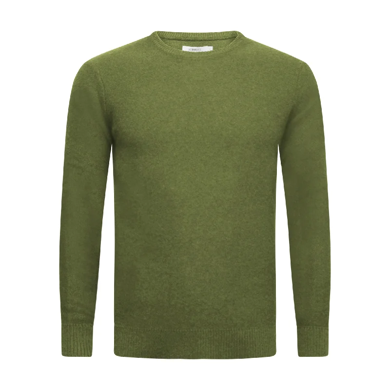 Buy More, Save More Cashmere Crewneck Sweater Cuebris in left stitch Hunting Green