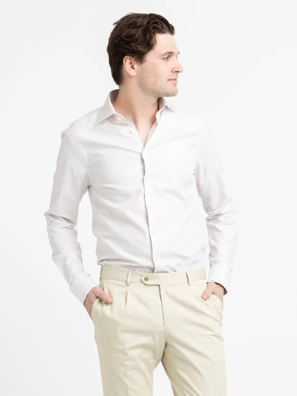 Price Reduction White Twill Stretch Shirt
