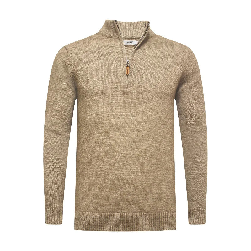 Discount Mania Hommard Montuosa half Zipper Sweater Camel