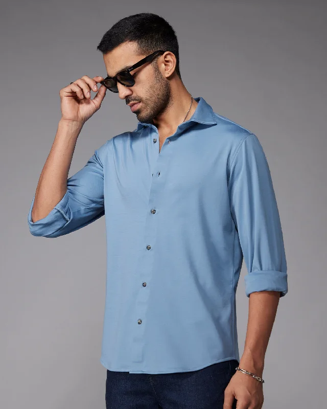Weekend Special Stretch Knit Shirt - Blue
