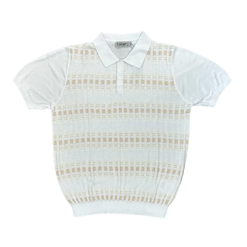 Weekend Deals That Sizzle Lavane Short Sleeve Fancy Polo Shirt -White