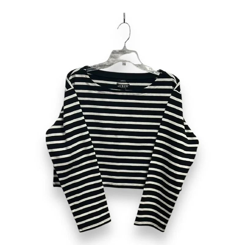 Your Weekend, Your Savings Top Long Sleeve By J. Crew In Striped Pattern, Size: M