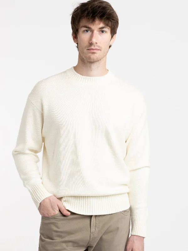 Weekend Deal Cream White Crewneck Sweater