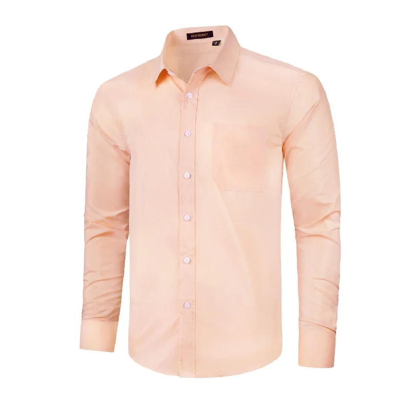 Deep Savings Men's Dress Shirt with Pocket - LIGHT ORANGE