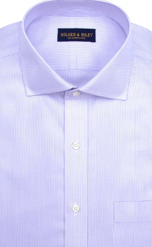 Year-End Deals Slim Fit Purple Stripe English Spread Collar Supima® Cotton Non-Iron Twill Dress Shirt Year-End Deals Slim Fit Purple Stripe English Spread Collar Supima® Cotton Non-Iron Twill Dress Shirt