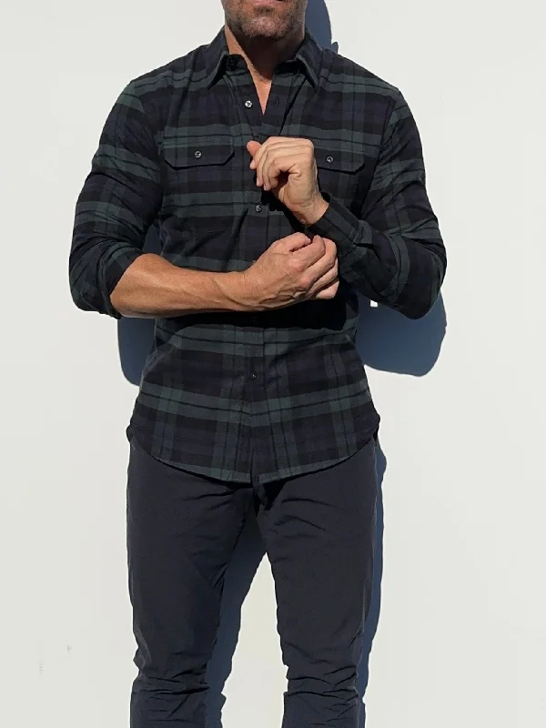 Online Deal Forest, Navy & Black Utility Flannel- Small Batch #587