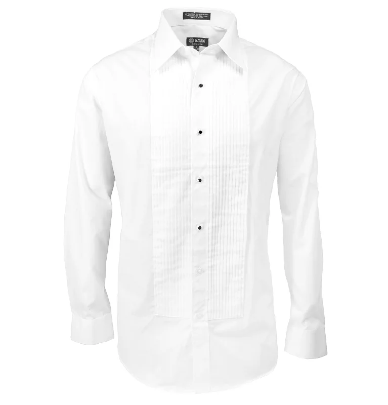 Special Price White Pleated Tuxedo Dress Shirt