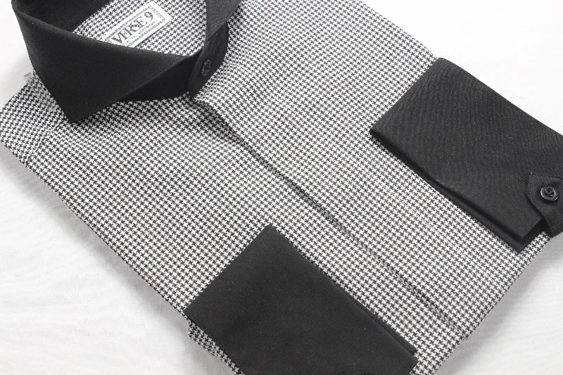 Great Deals Houndstooth 1 | Black & White | French Cuff Shirt