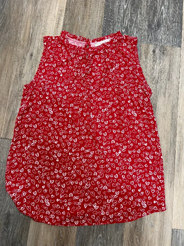 Weekend Deals to Make You Happy Top Sleeveless By Loft In Red, Size: M