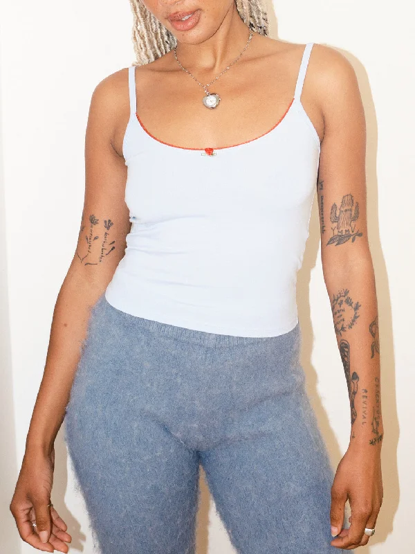 Weekend Steals Await Scoop Back Cami - Baby Blue/Cherry