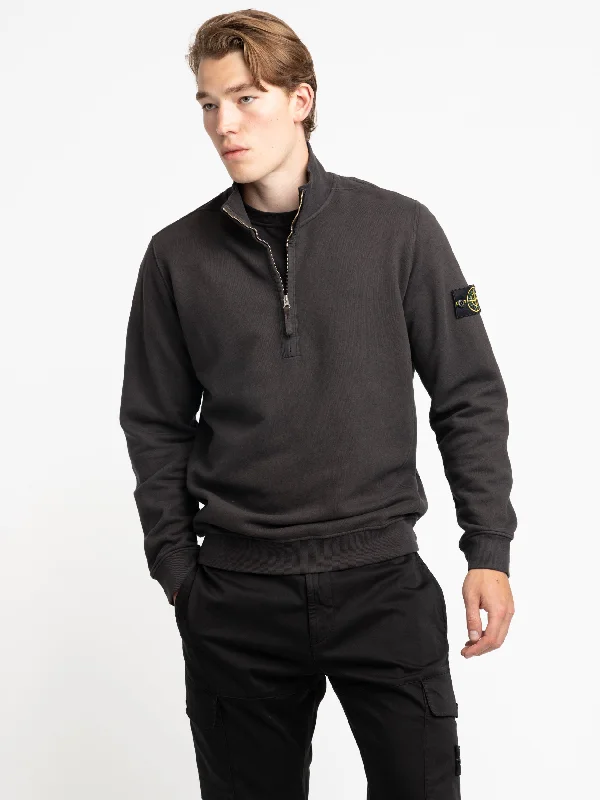 Quick Sale Dark Grey Felpa Quarter Zip Sweatshirt