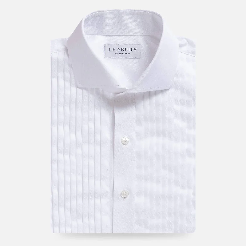 Grand Opening Sale The White Sanders Non Iron Pleated Front Tuxedo Custom Shirt
