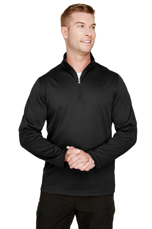 Weekend Discounts to Delight Harriton Mens Advantage Performance Moisture Wicking 1/4 Zip Sweatshirt - Black