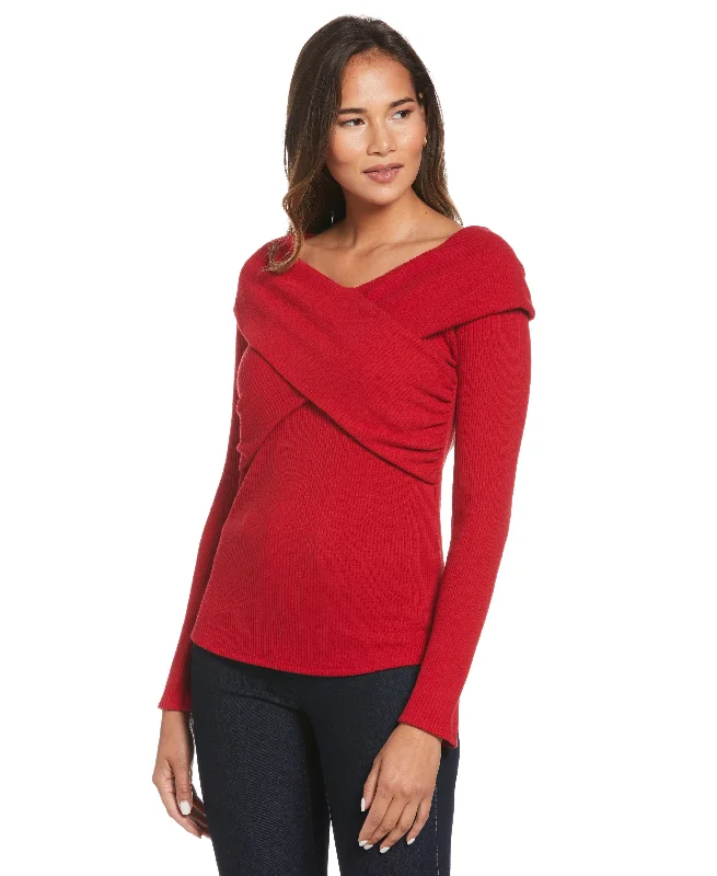Act Fast Marilyn Ribbed Crossover Top