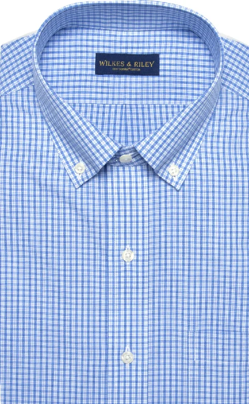 Unbeatable Prices Classic Fit Blue Plaid Button-Down Collar Supima® Cotton Non-Iron Broadcloth Dress Shirt Unbeatable Prices Classic Fit Blue Plaid Button-Down Collar Supima® Cotton Non-Iron Broadcloth Dress Shirt