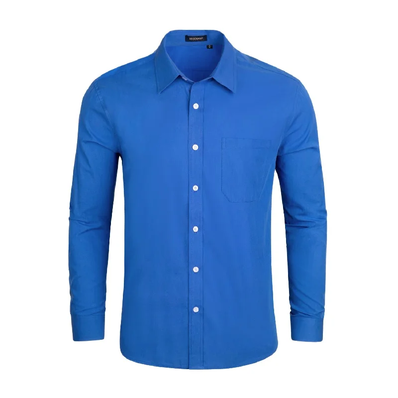 Sneak Peek Sale Men's Dress Shirt with Pocket - ROYAL BLUE