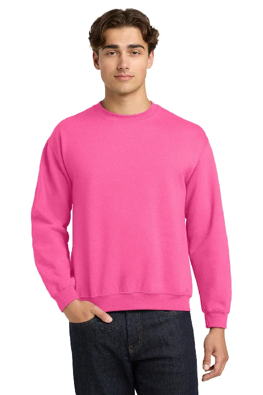 Weekend Bargains Await You Gildan Mens Pill Resistant Fleece Crewneck Sweatshirt - Safety Pink