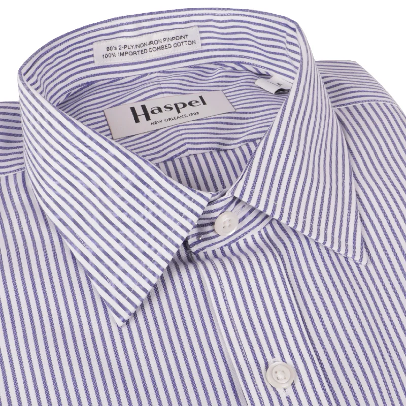 Mega Deal Dauphine Navy Bankers Stripe Dress Shirt