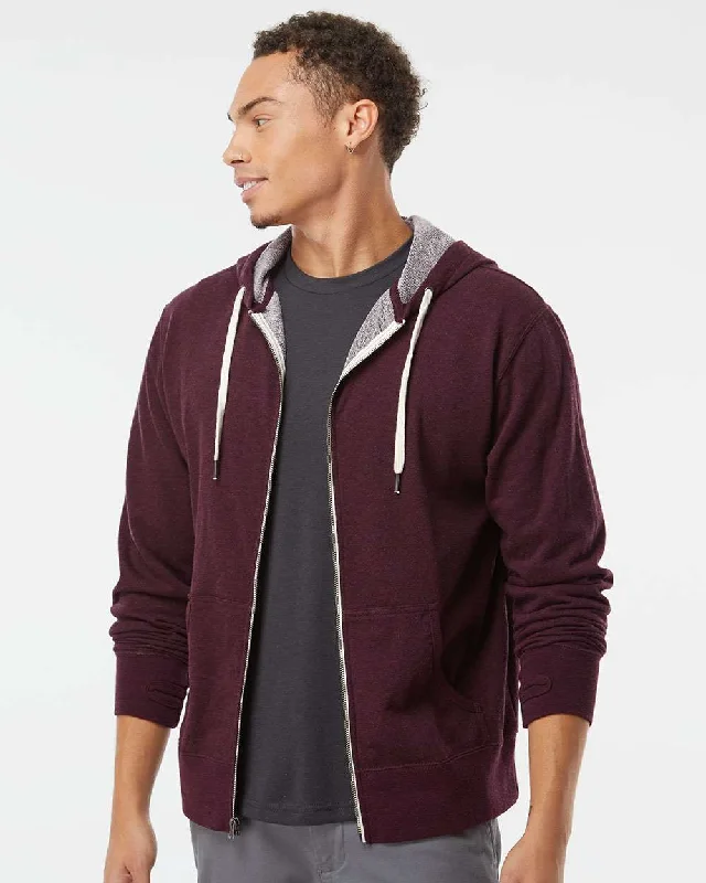 Special Discount Unisex Heathered French Terry Full-Zip Hooded Sweatshirt