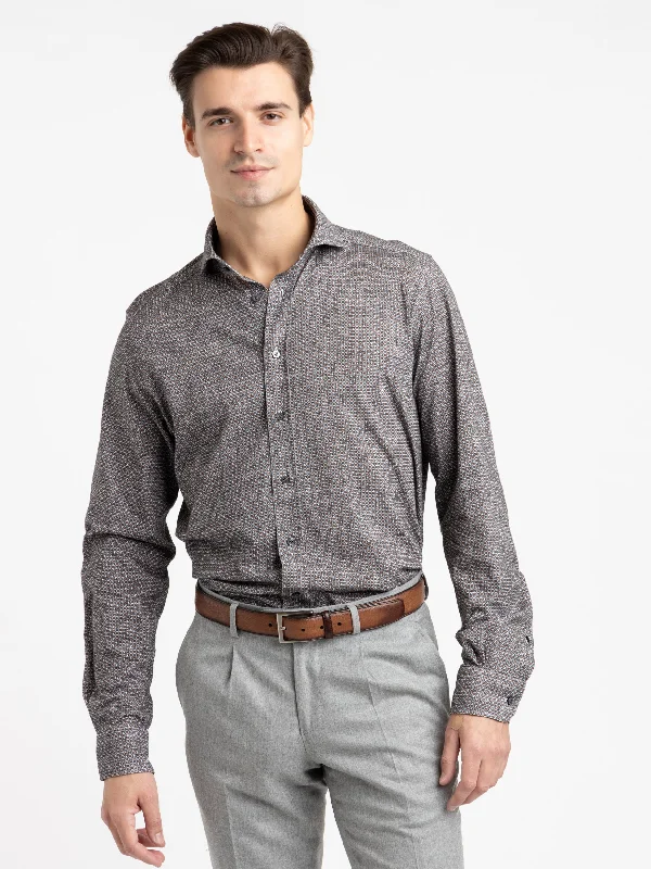 Crazy Savings Grey Pattern Modern Fit Dress Shirt