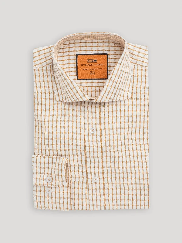 Massive Deals The Tucker Dress Shirt | Convertible Button Cuff & Spread Collar | Brown Massive Deals The Tucker Dress Shirt | Convertible Button Cuff & Spread Collar | Brown