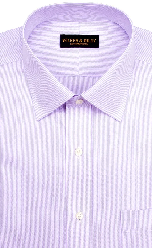Stock Clearance Slim Fit Purple Stripe Spread Collar Supima® Cotton Non-Iron Twill Dress Shirt Stock Clearance Slim Fit Purple Stripe Spread Collar Supima® Cotton Non-Iron Twill Dress Shirt