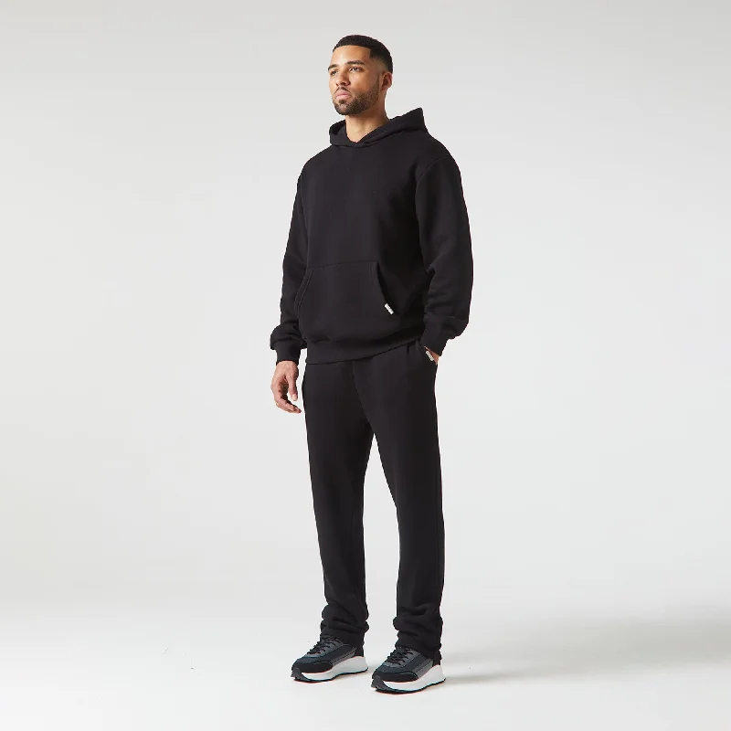 Clearance Event Relaxed Fit Open Hem Tracksuit | Black