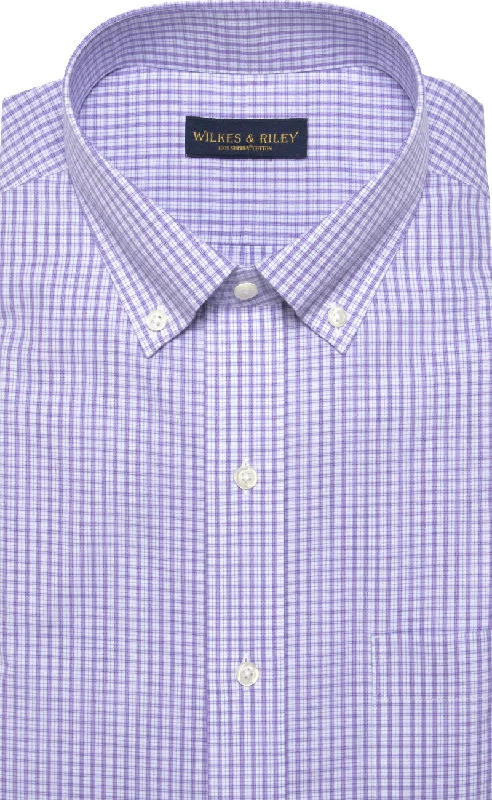 Reduced Price Slim Fit Purple Plaid Button-Down Collar Supima® cotton Non-Iron Broadcloth Dress Shirt Reduced Price Slim Fit Purple Plaid Button-Down Collar Supima® cotton Non-Iron Broadcloth Dress Shirt