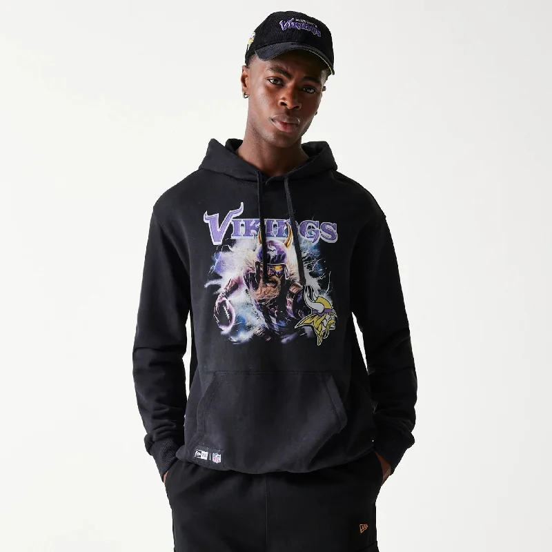 Price Buster Minnesota Vikings NFL Games Premium Apparel Black Oversized Pullover Hoodie