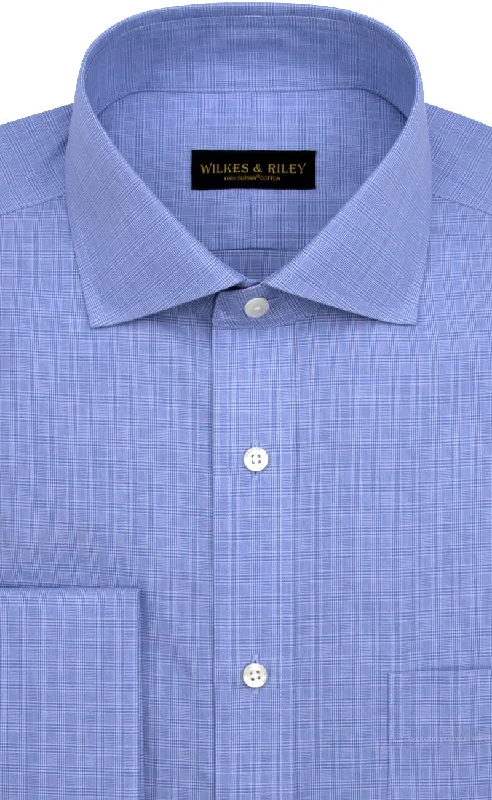 Weekend Discounts to Indulge In Slim Fit Blue Micro Plaid English Spread Collar French Cuff Supima® Cotton Non-Iron Broadcloth Dress Shirt Weekend Discounts to Indulge In Slim Fit Blue Micro Plaid English Spread Collar French Cuff Supima® Cotton Non-Iron Broadcloth Dress Shirt