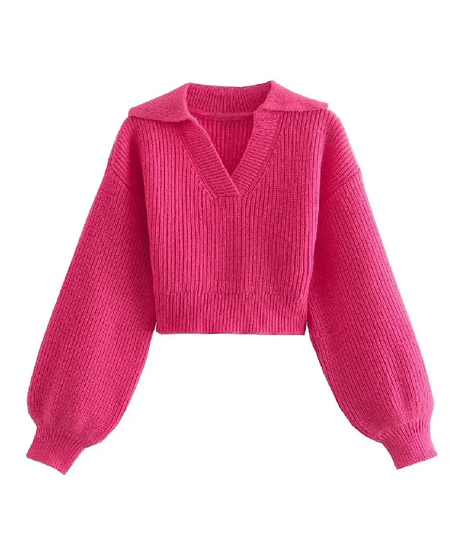 Today Only Thick Slim Cropped Pink Sweater