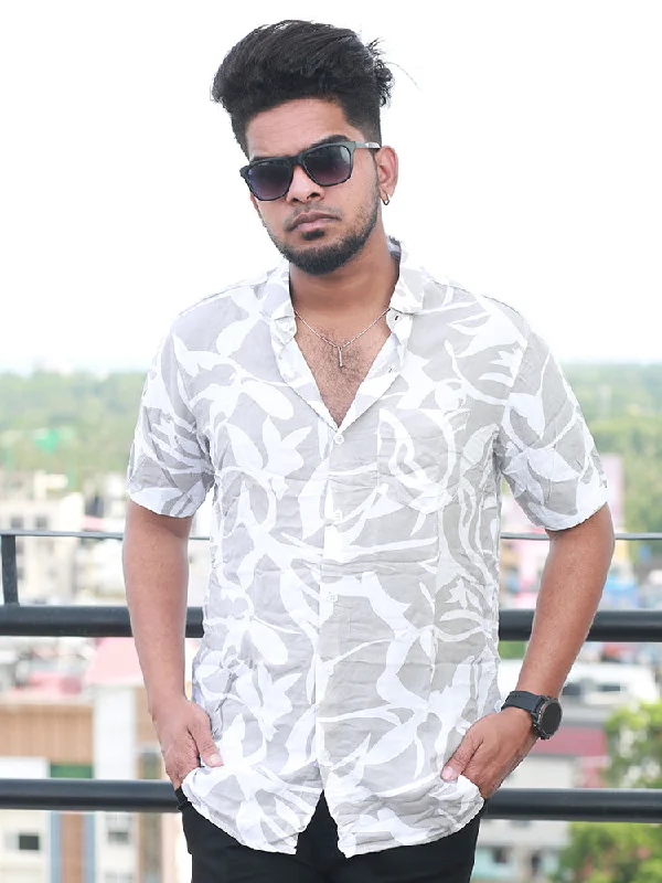 Closeout Deal Men Regular Fit Rayon Printed Half Sleeve Casual Shirt
