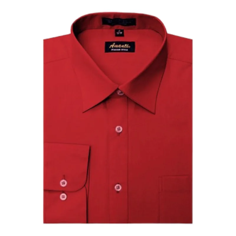Weekend Bargains Galore AMANTI: Slim Dress Shirt Red