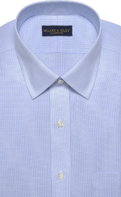 Today’s Deal Tailored Fit Blue Mini Check Spread Collar Supima® Cotton Non-Iron Broadcloth Dress Shirt Today’s Deal Tailored Fit Blue Mini Check Spread Collar Supima® Cotton Non-Iron Broadcloth Dress Shirt