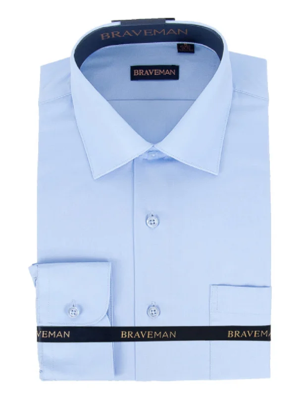 Reduced Prices Mens Slim Fit Dress Shirt in Sky Blue