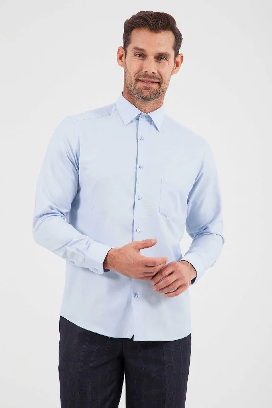 Fantastic Deals Regular Fit Cotton Light Blue Dress Shirt