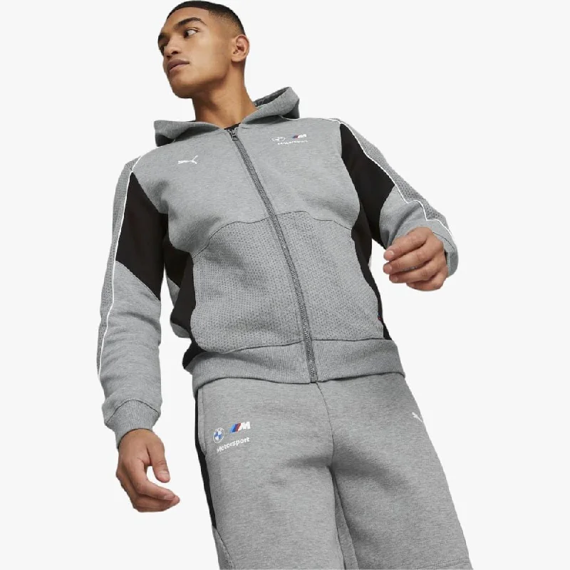 Limited Quantity Puma Mens Bmw Mms Hooded Sweat Jacket Med Grey Heather