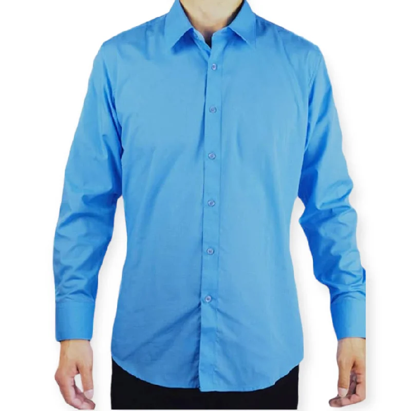 Weekend Price Cuts Galore AMANTI: Slim Dress Shirt Turquoise