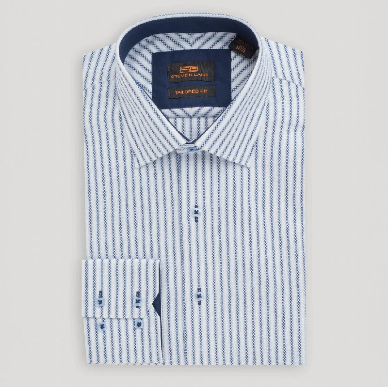Best Seller The Beckett Dress Shirt |Double Button Barrel Cuff & Point Collar| Navy