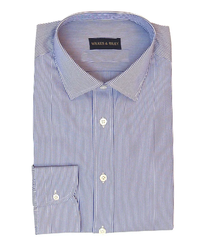 Price Drop Alert Tailored Fit Blue Bengal Stripe w/ Spread Collar Button Cuff