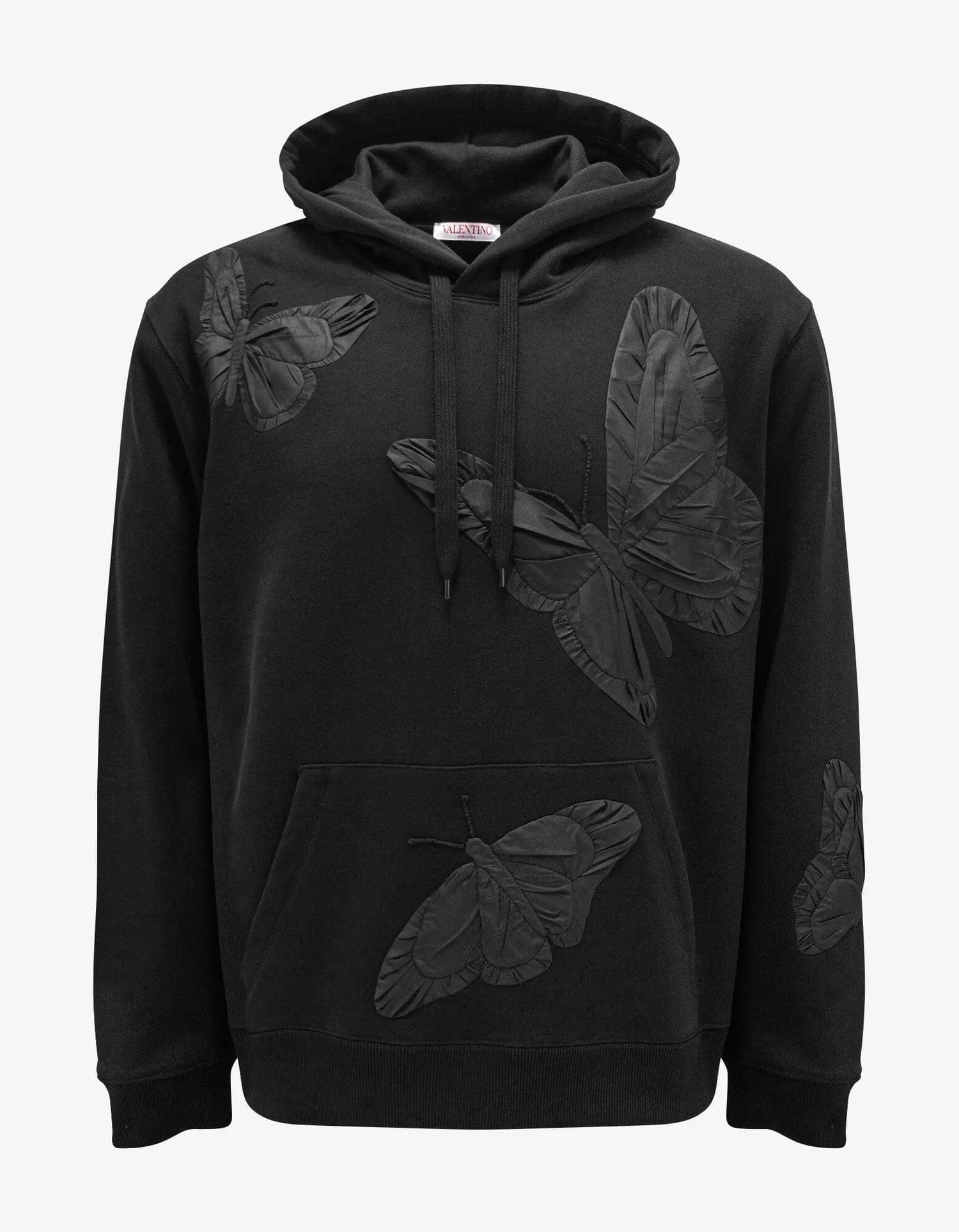 Exclusive Online Offer Valentino Garavani Black Butterfly Applique Hoodie