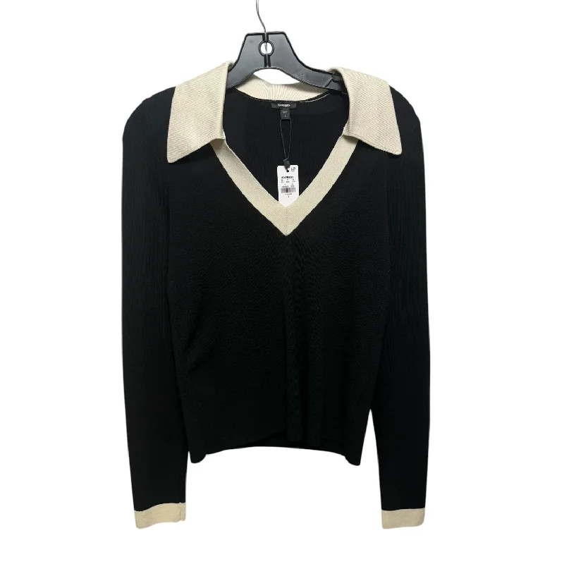 Weekend Bargains to Grab Sweater By Express In Black & Cream, Size: L