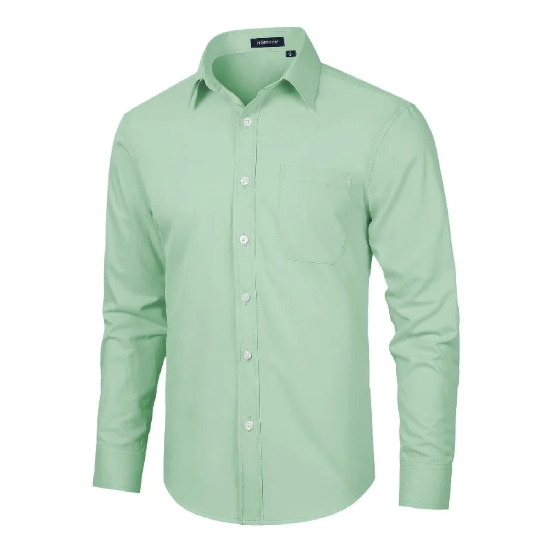 Weekend Discounts to Love Men's Dress Shirt with Pocket - SAGE GREEN