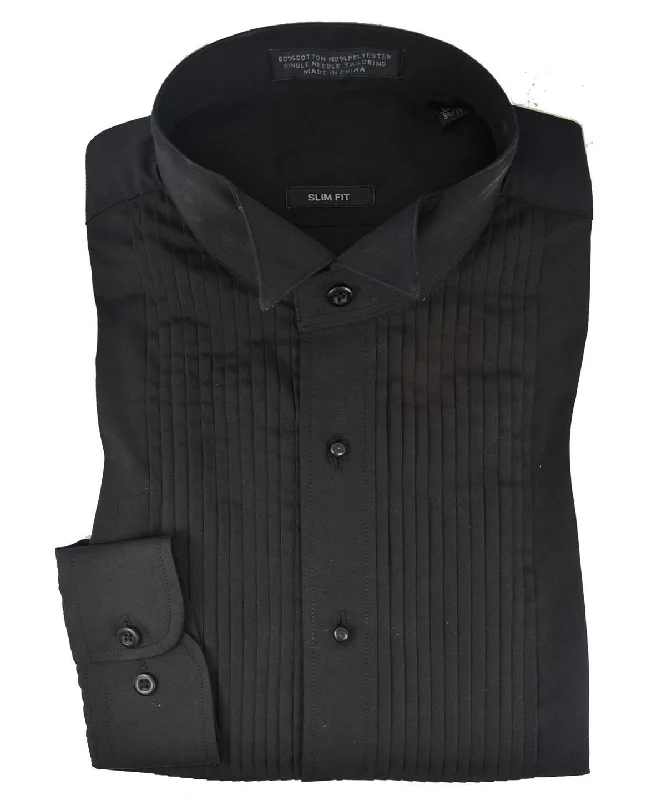 Weekend Specials to Relish Formal Black Wing Tip Tuxedo Dress Shirt