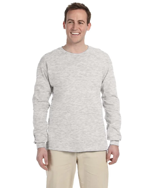 Price Cut Fruit of the Loom Lightweight Long Sleeve T-Shirt | Ash