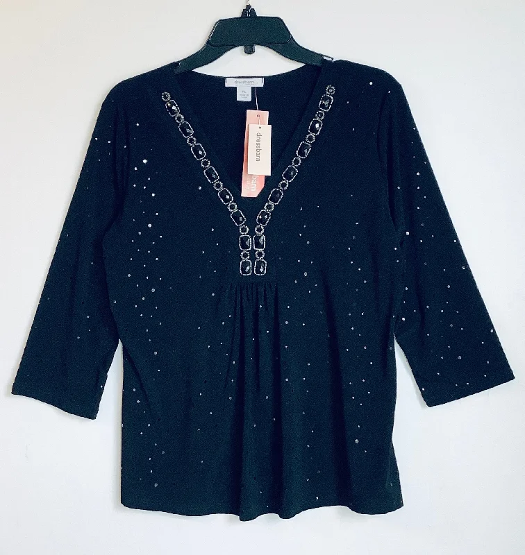 Weekend Specials to Relish Top Long Sleeve By Clothes Mentor In Black, Size: Lp
