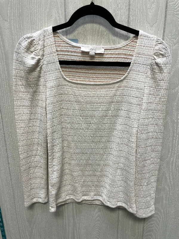 Mega Discount Top Long Sleeve By Loft In Striped Pattern, Size: S
