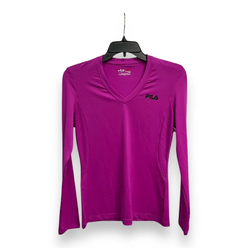 Unbeatable Prices Athletic Top Long Sleeve Crewneck By Fila In Fuschia, Size: Xs